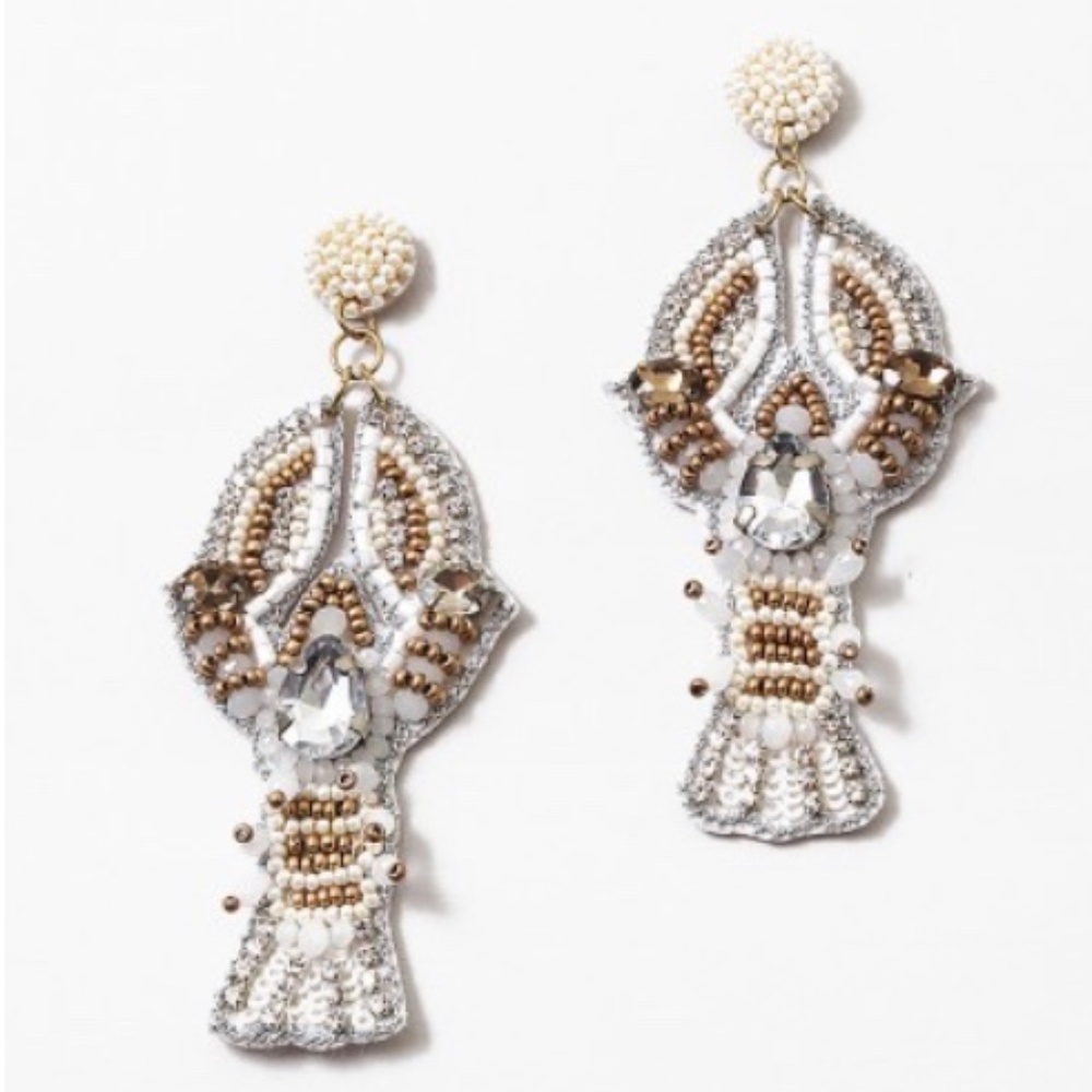 Beaded Handmade Lobster Earrings